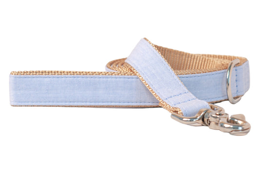 Powder Blue Linen Dog Leash - Crew LaLa