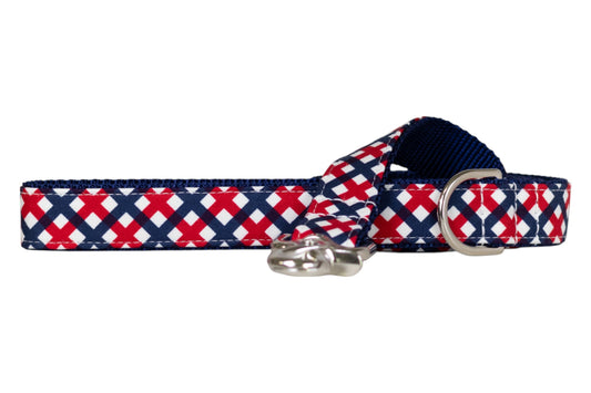 Patriotic Plaid Dog Leash