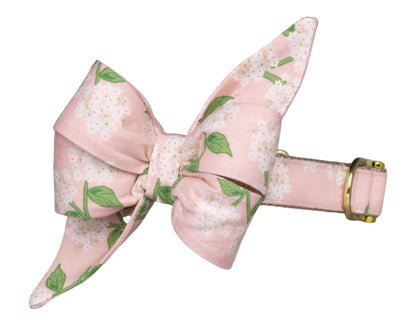 Pink Hydrangeas Belle Bow Collar