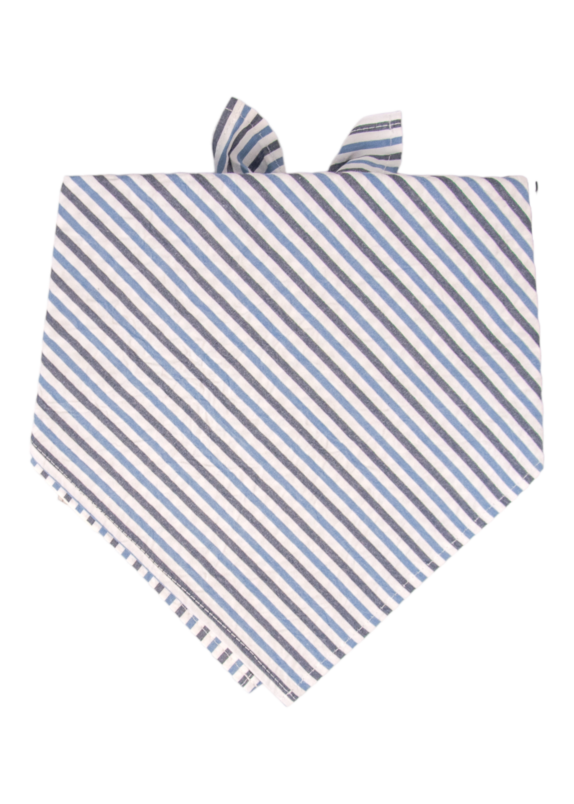 Blue & Navy Seersucker Dog Bandana - Crew LaLa