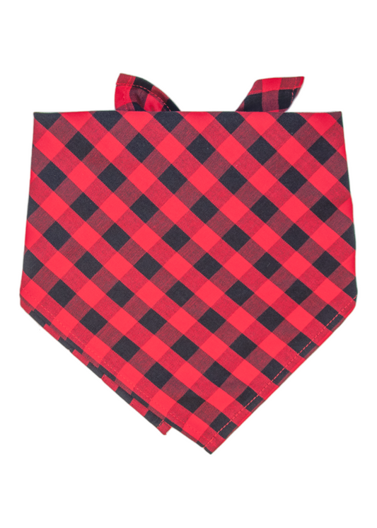 Red & Black Buffalo Plaid Dog Bandana - Crew LaLa