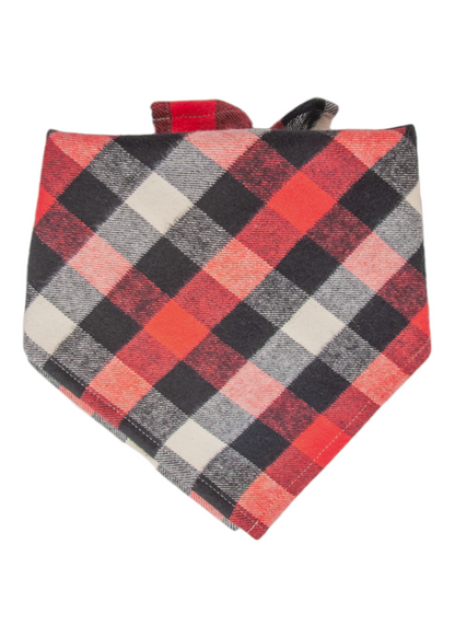 Red, White & Black Buffalo Flannel Plaid Bandana - Crew LaLa