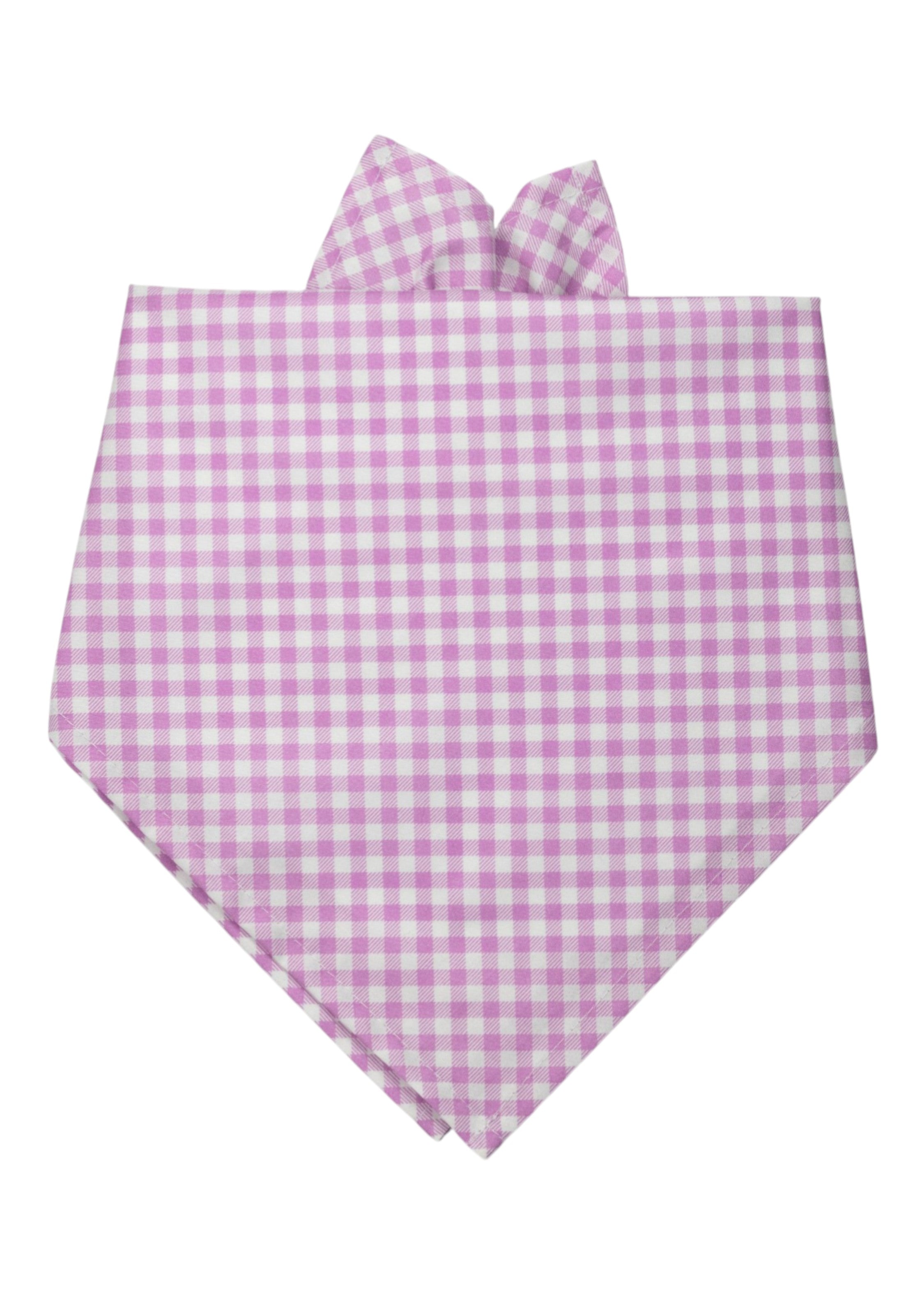 Violet Gingham Dog Bandana