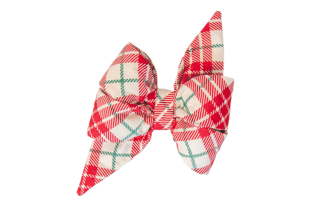 Red Present Plaid Belle Bow