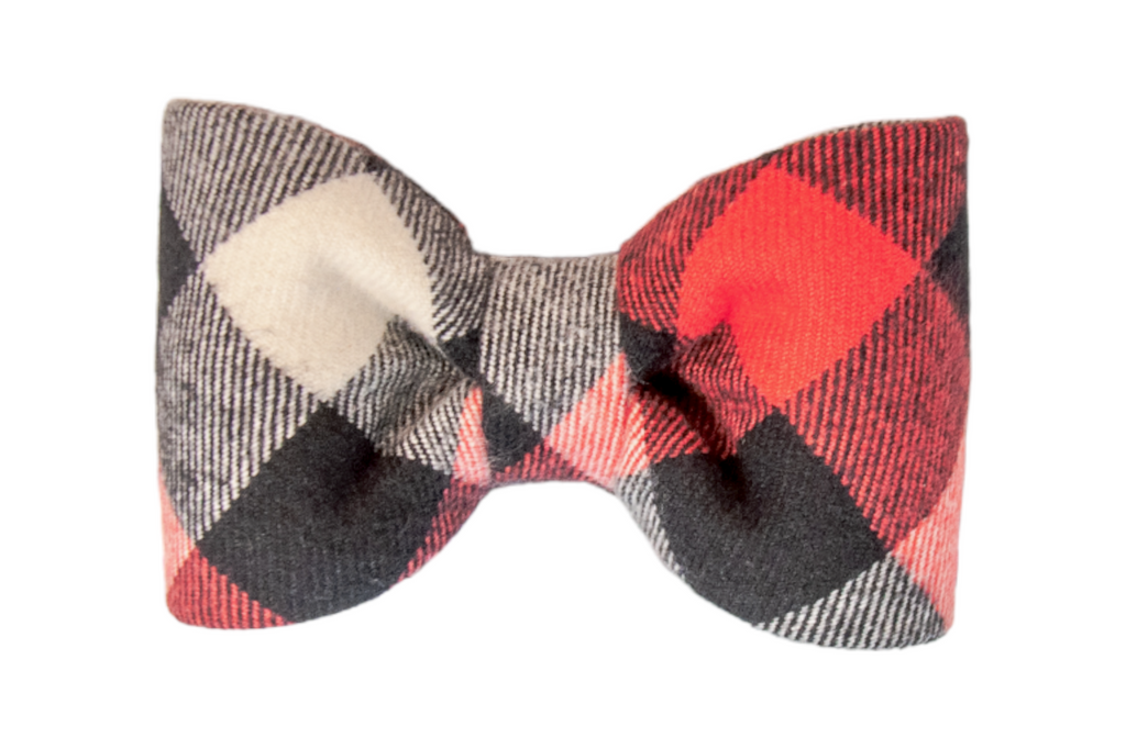 Red White & Black Flannel Bow Tie