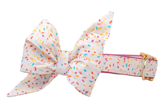 Birthday Sprinkles Belle Bow Dog Collar - Crew LaLa