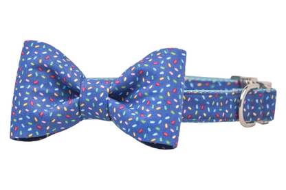 Blueberry Sprinkles Bow Tie Dog Collar - Crew LaLa