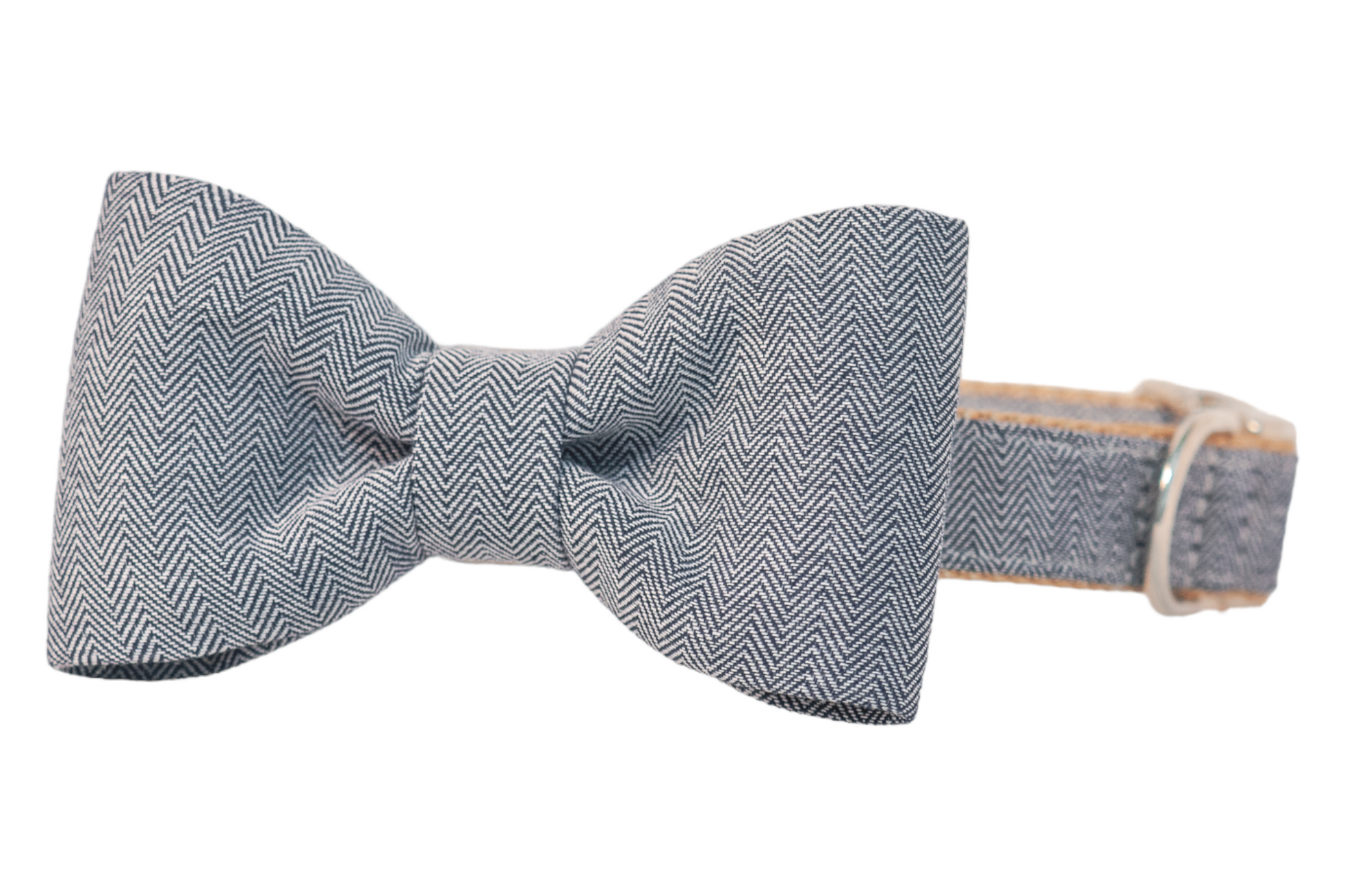 Navy Twill Bow Tie Dog Collar - Crew LaLa