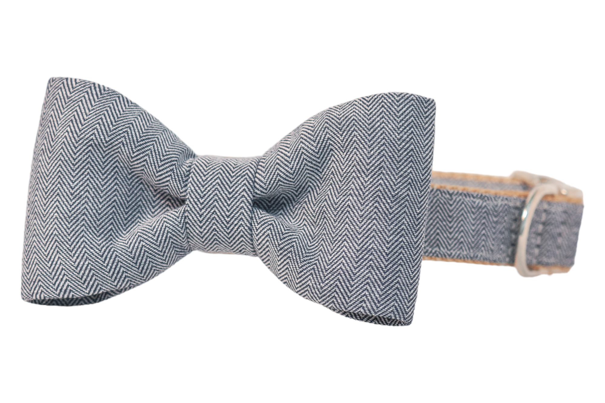 Navy Twill Bow Tie Dog Collar - Crew LaLa