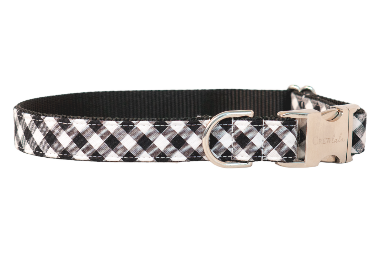 Black Picnic Plaid Belle Bow Dog Collar - Crew LaLa