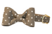 Ivory Dot on Olive Bow Tie Dog Collar