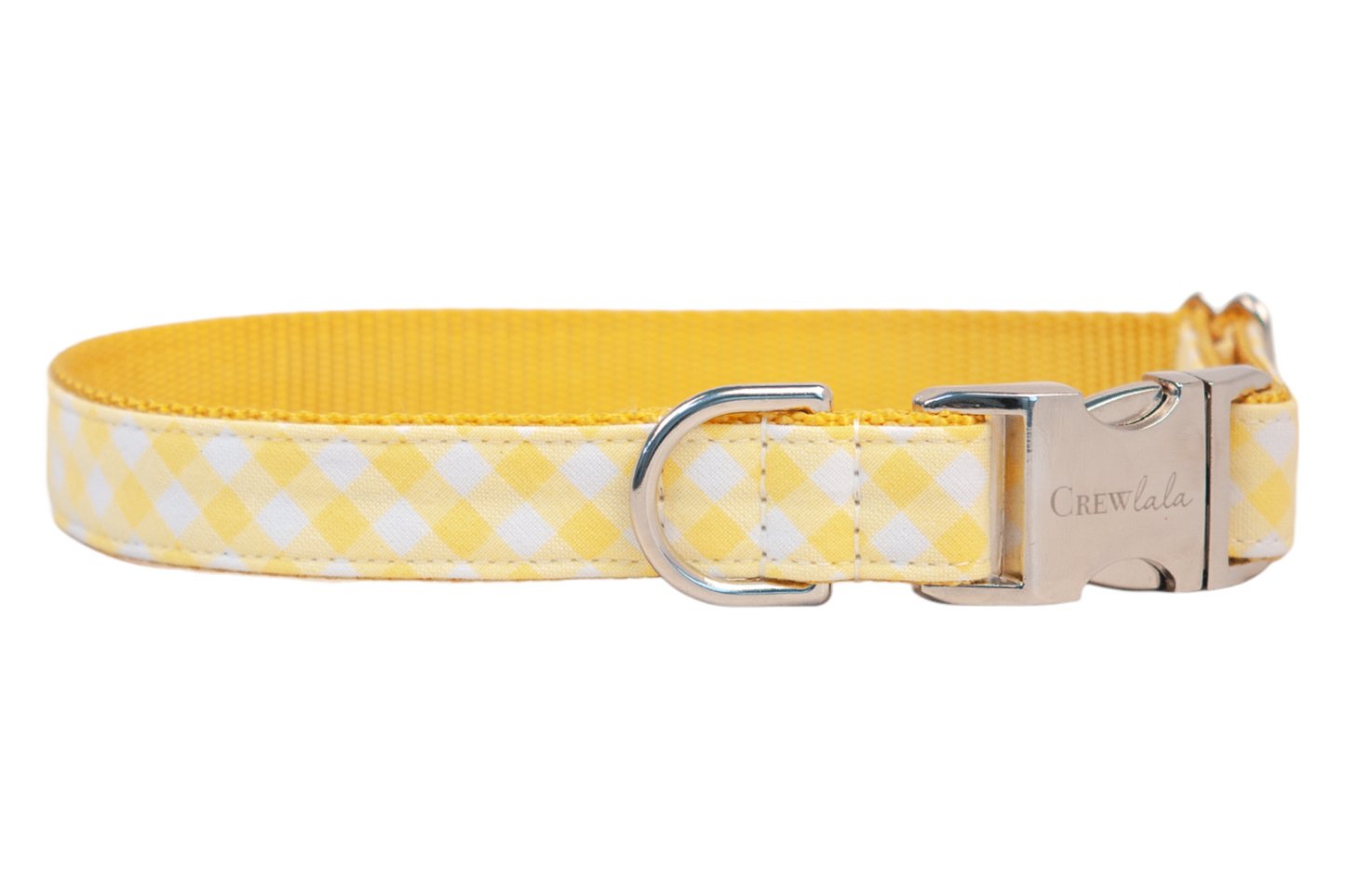 Lemon Picnic Plaid Belle Bow Dog Collar - Crew LaLa