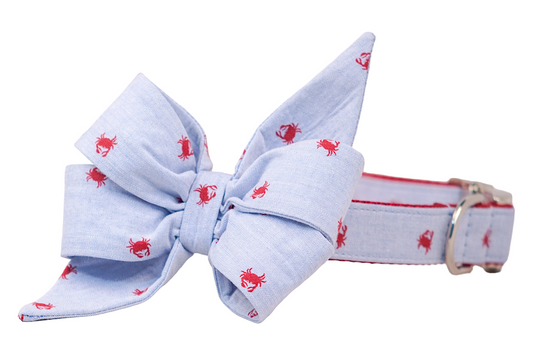 Feeling Crabby Belle Bow Dog Collar