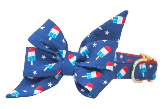 Patriotic Popsicles Belle Bow Collar - Crew LaLa