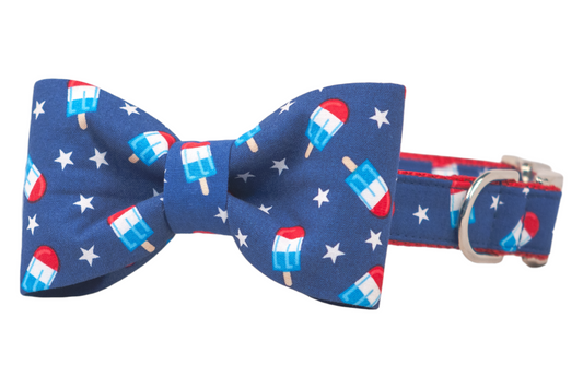 Patriotic Popsicles Bow Tie Dog Collar - Crew LaLa