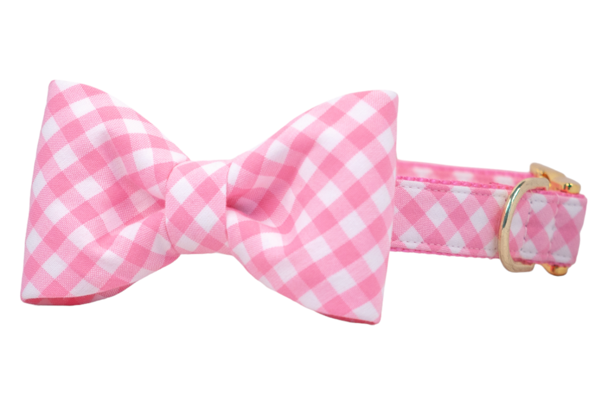Pink Picnic Plaid Bow Tie Dog Collar - Crew LaLa