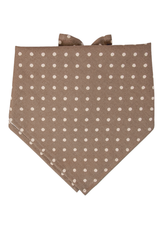 Ivory Dot on Olive Canvas Dog Bandana - Crew LaLa