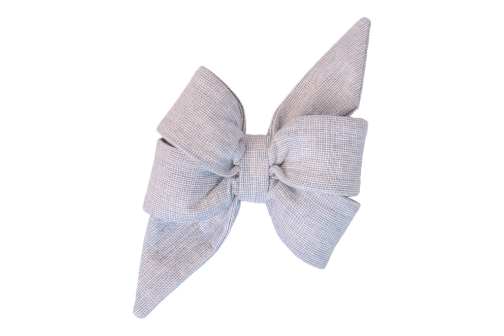 Sky Blue Linen Belle Bow