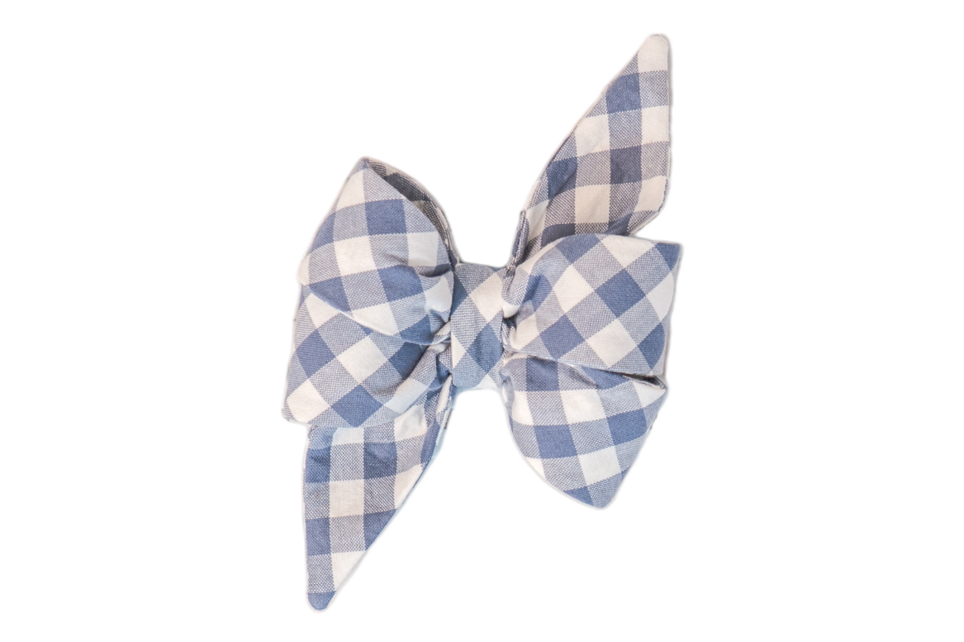 Slate Blue Check Belle Bow - Crew LaLa