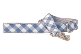 Slate Blue Check Dog Leash
