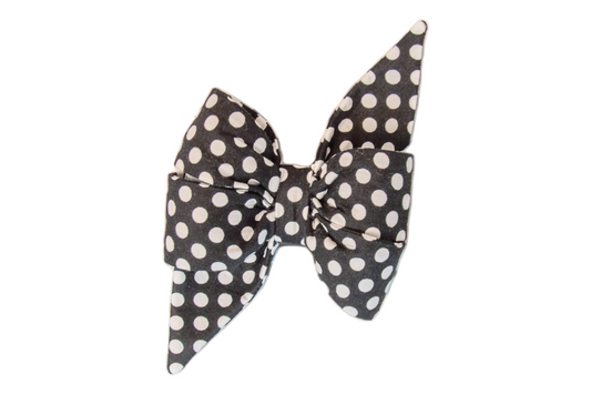 Black & White Polka Dot Belle Bow - Crew LaLa