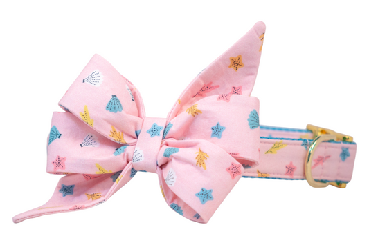 Pink Beach Belle Bow Collar - Crew LaLa