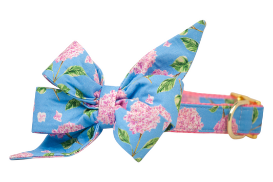 Pink Blooms Belle Bow Dog Collar