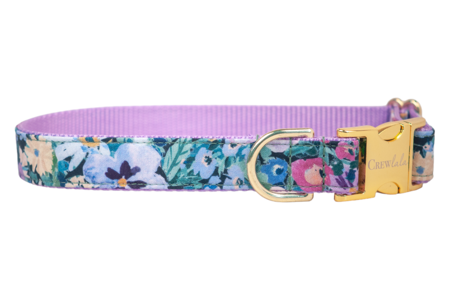 Purple Pansies Bow Tie Dog Collar - Crew LaLa