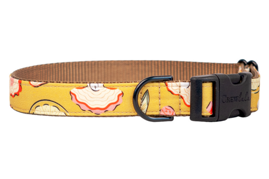 Oyster Roast Dog Collar On Tan - Crew LaLa