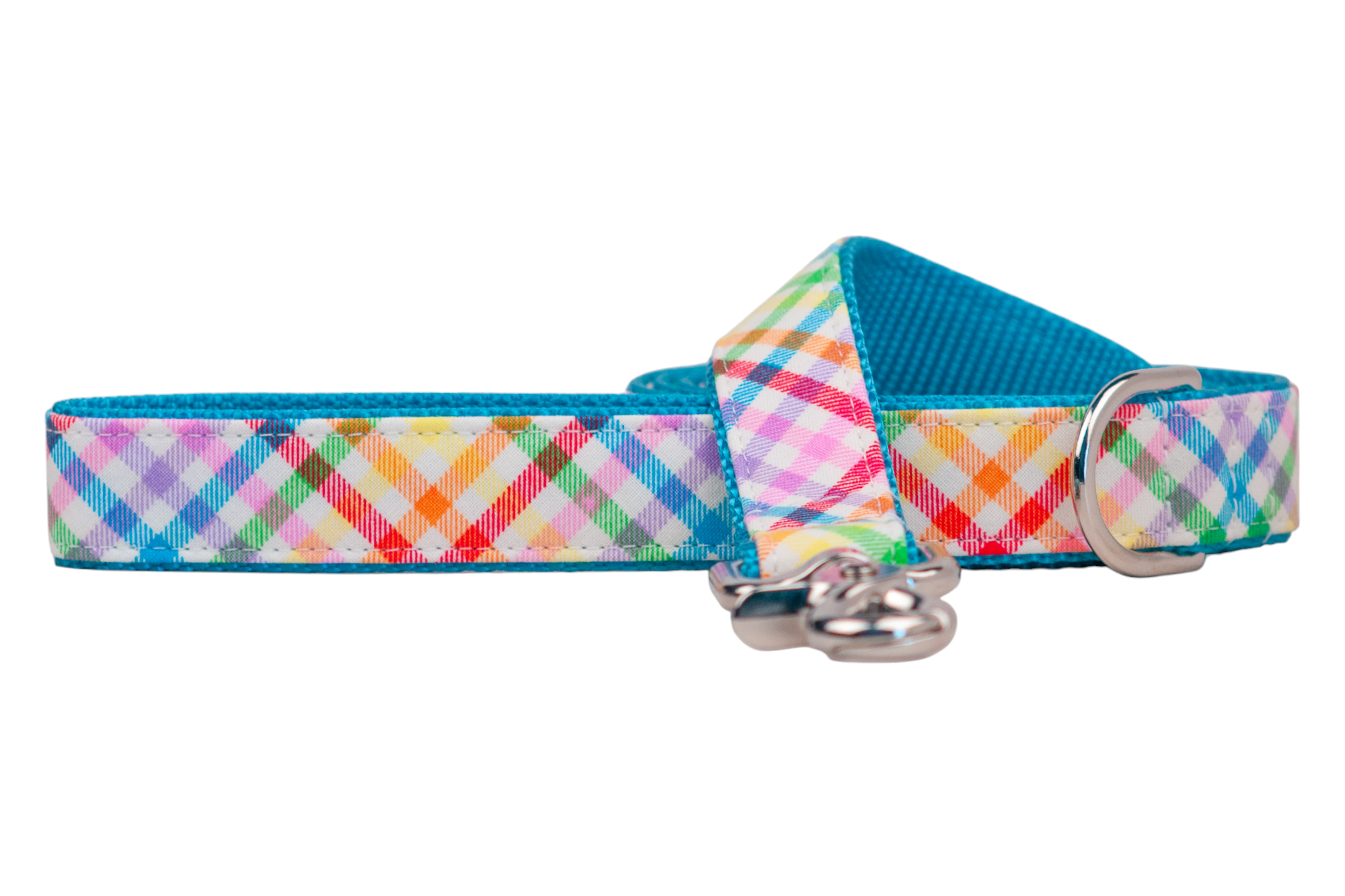 Rainbow Plaid Dog Leash - Crew LaLa