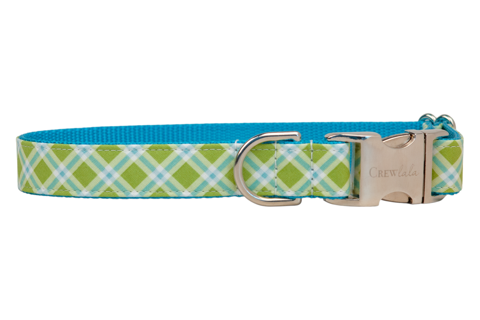 Limeade Plaid Bow Tie Dog Collar - Crew LaLa