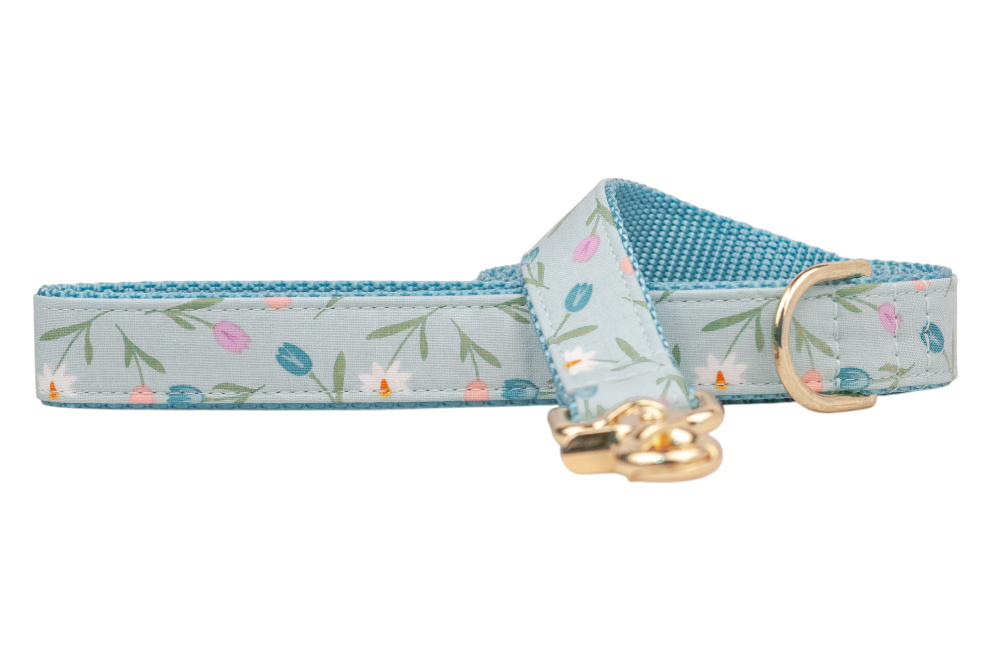 Dusty Blue Tulips Dog Leash - Crew LaLa