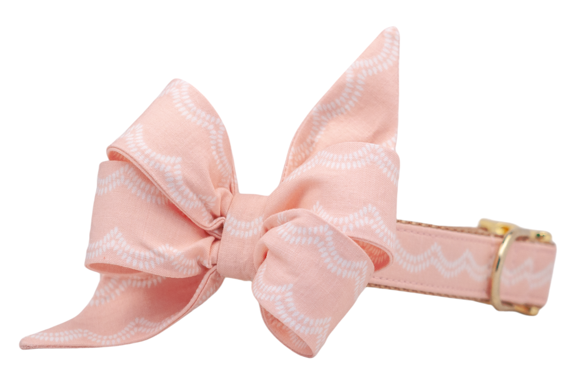Blush Waves Belle Bow Dog Collar - Crew LaLa