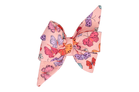 Bright Butterflies Dog Belle Bow - Crew LaLa