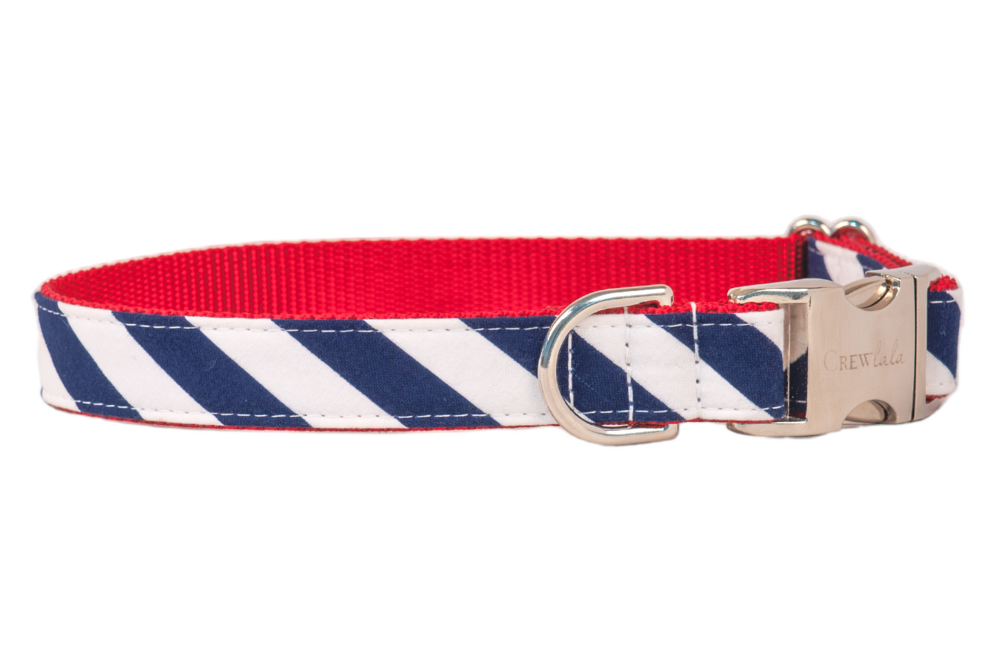 Navy Stripe Bow Tie Dog Collar - Crew LaLa