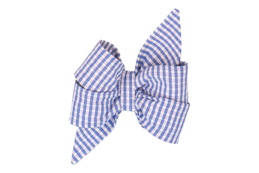 Coastal Gingham Dog Belle Bow - Crew LaLa