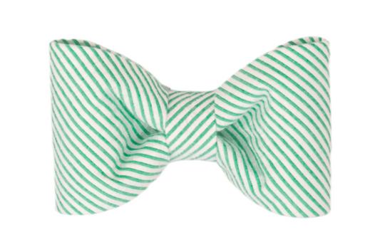 Full Court Green Seersucker Dog Bow Tie - Crew LaLa