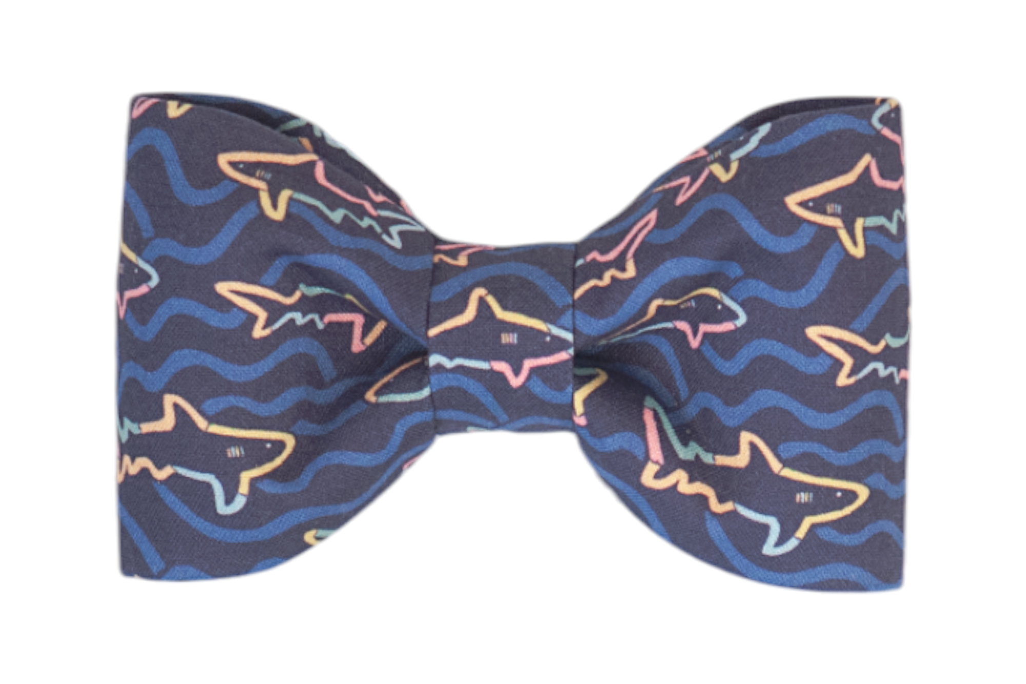Neon Sharks Dog Bow Tie - Crew LaLa