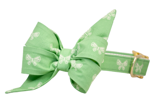 Butterfly Fields Belle Bow Dog Collar - Crew LaLa