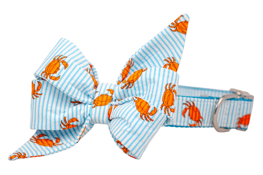 Cooked Crabs Belle Bow Dog Collar - Crew LaLa