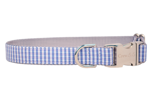 Coastal Gingham Dog Collar - Crew LaLa