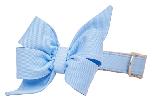 Cornflower Blue Belle Bow Dog Collar - Crew LaLa