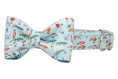 Gone Fishin' Bow Tie Dog Collar - Crew LaLa