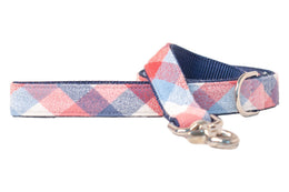 Telluride Flannel on Navy Dog Leash