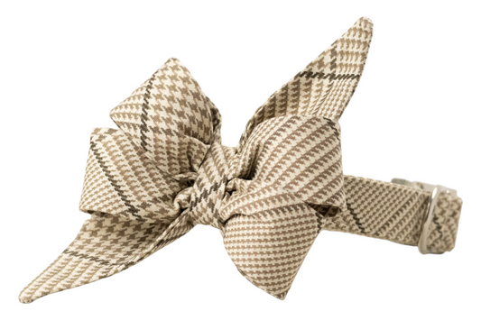 Windsor Plaid Belle Bow Dog Collar - Crew LaLa