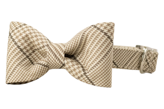 Windsor Plaid Bow Tie Dog Collar - Crew LaLa