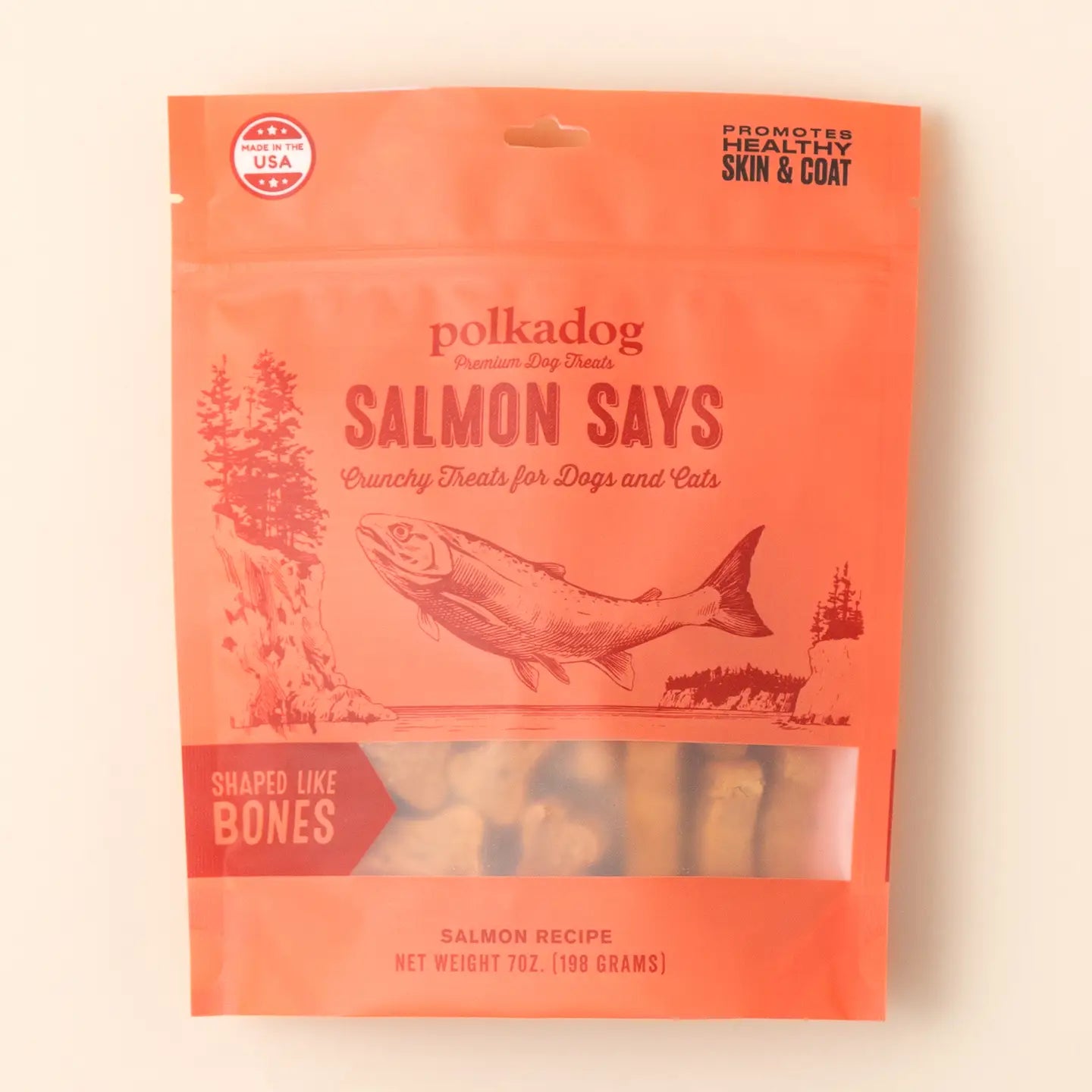 Salmon Says Bone Shaped Dog Treats - Crew LaLa