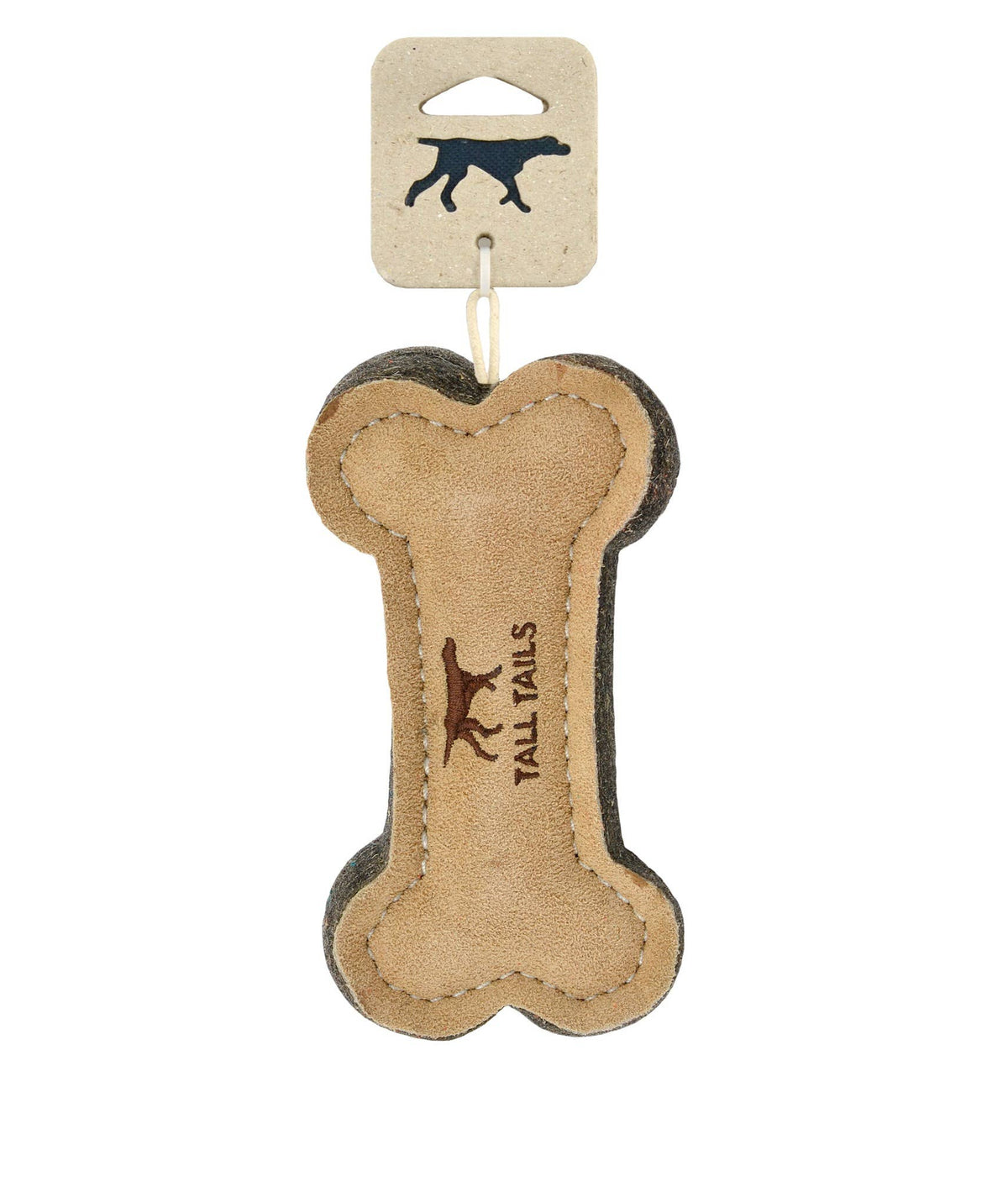 Natural Leather & Wool Bone Toy - 6" - Crew LaLa
