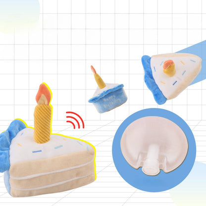 Birthday Cake Plush Dog Squeaky Toy
