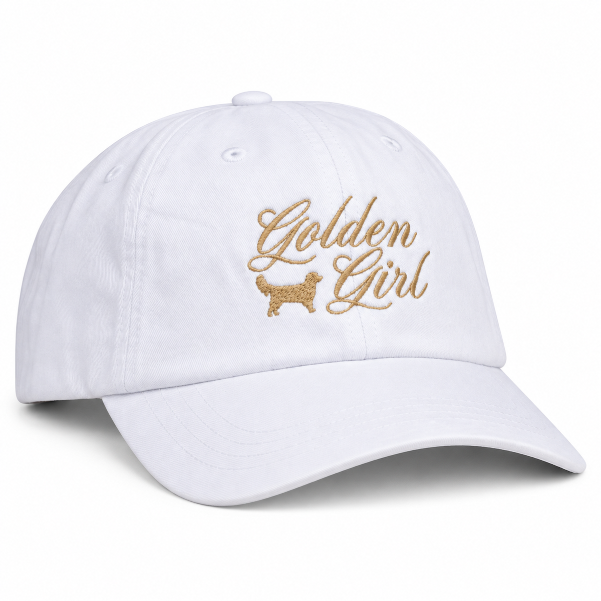 White Golden Girl Hat — front view